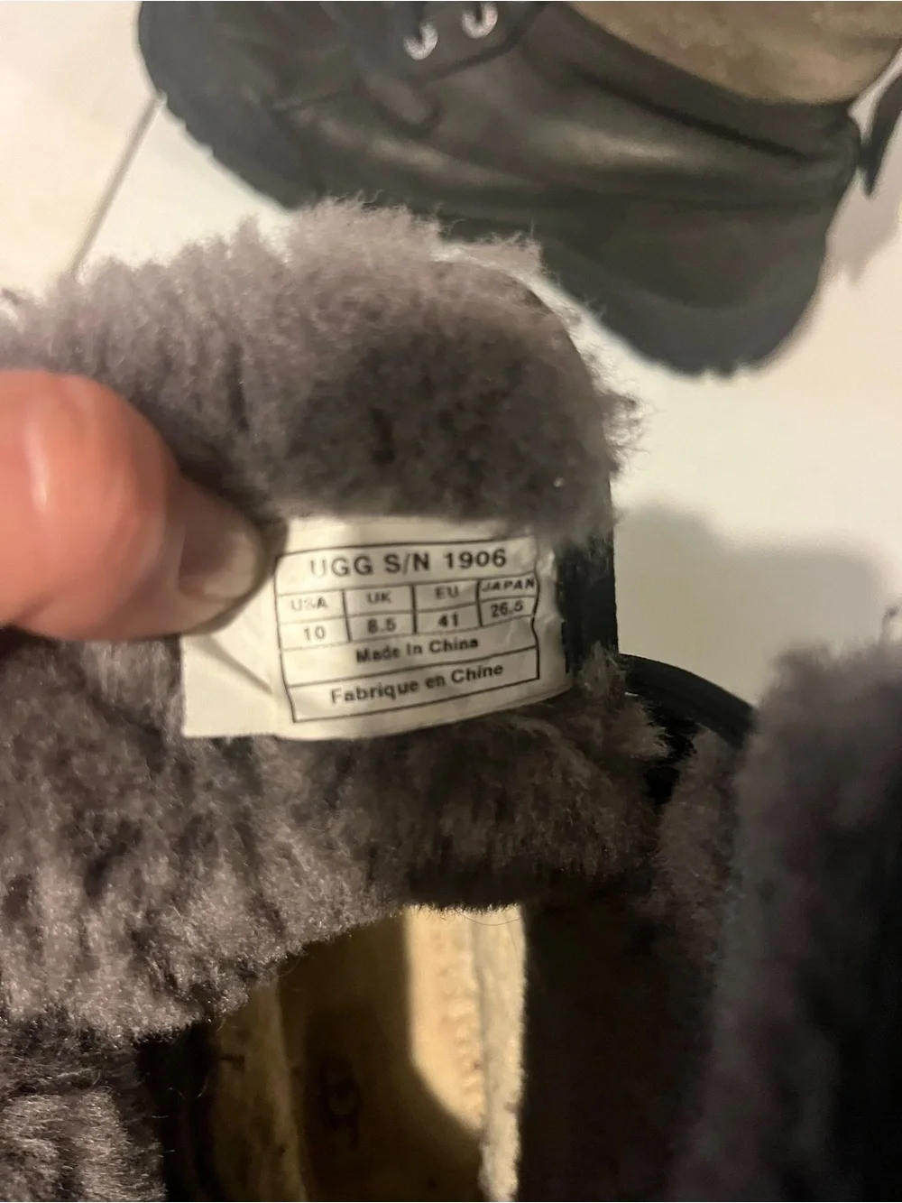 UGG Black Lace-Up Shearling Winter Boots